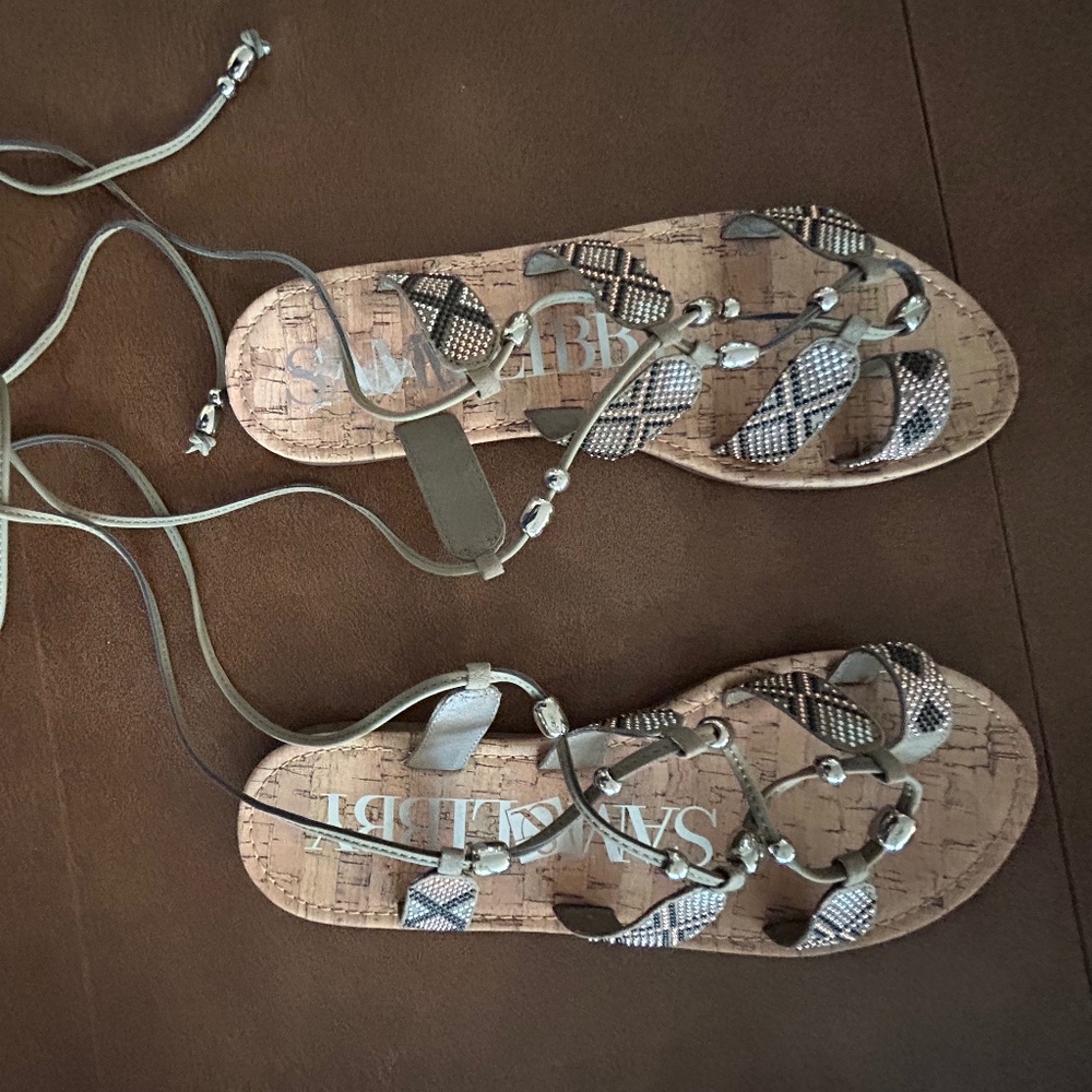 Sam and Libby Metallic Boho Cork Sandals